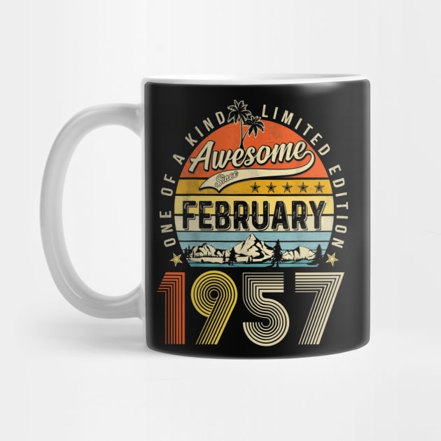 Awesome Since February 1957 Vintage 66th Birthday by PlumleelaurineArt